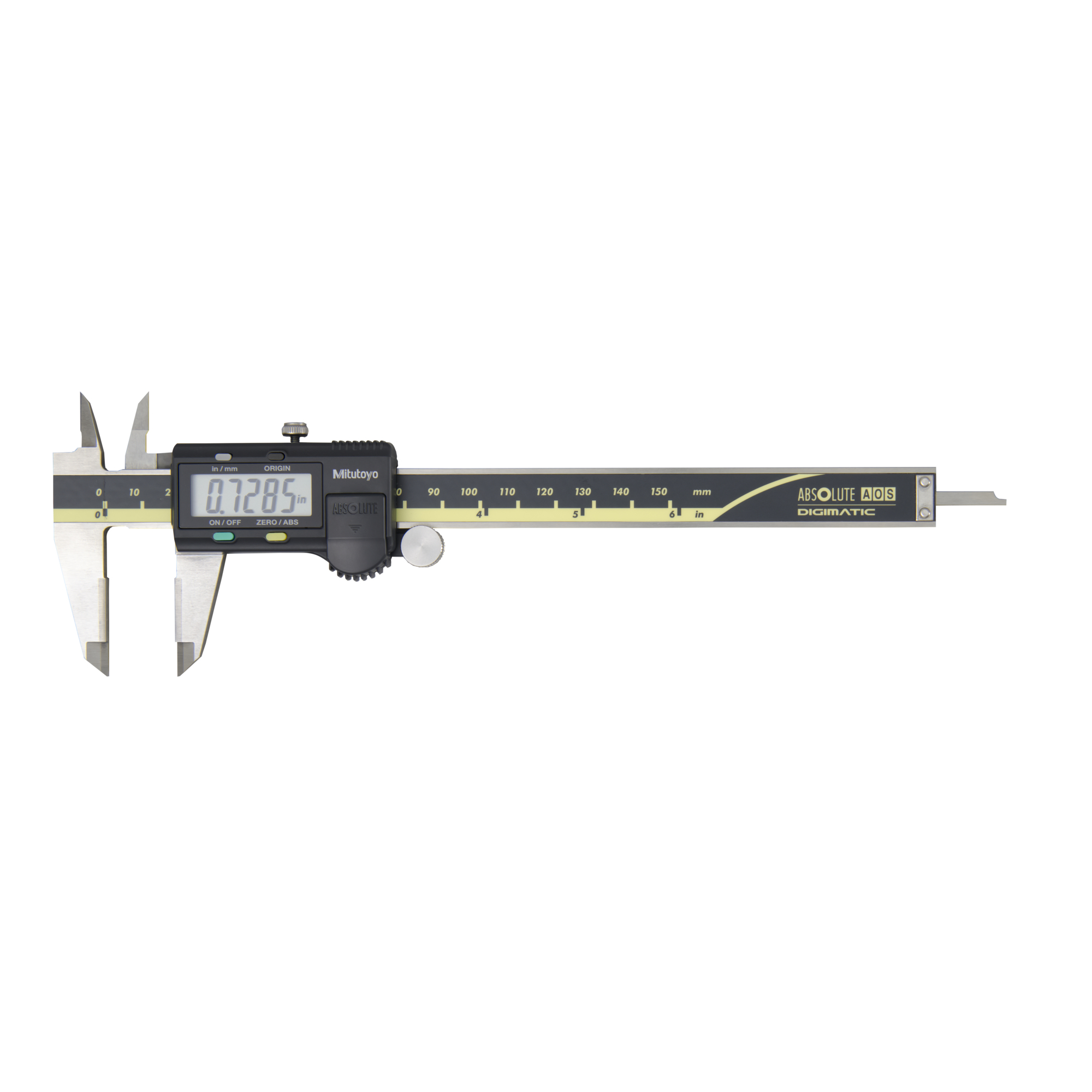 Mitutoyo Digimatic Caliper - 6in./150mm, Carbide Jaws, LCD Readout, Model# 500-160-30
